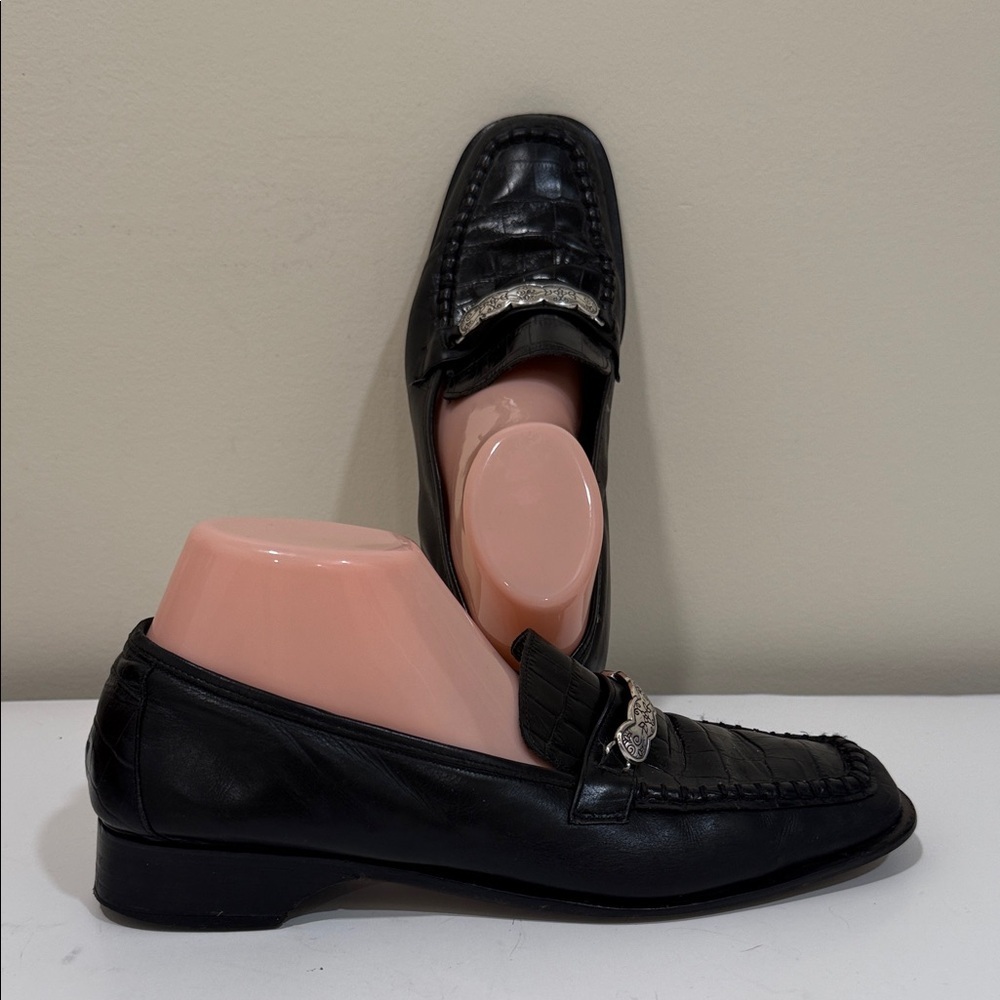Brighton Black Loafers with Silver Accents - Picture 2 of 7